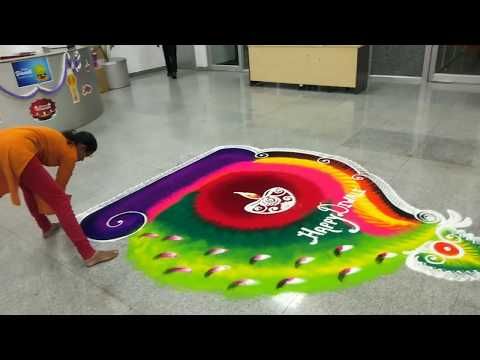 Time Lapse & fastest Rangoli creative Big Rangoli (रंगोली) artist Rajashri Bhagawat-junnarkar