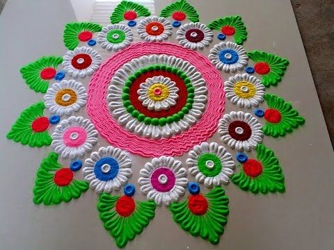 Very Big And Very Beautiful Diwali Special Rangoli Design By
