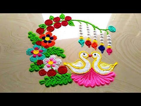Very Innovative And Beautiful Rangoli Design Easy And Simple