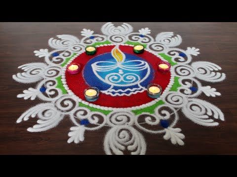 Very Simple And Beautiful Sanskar Bharti Rangoli Designs For Diwali | Laxmi Pujan Rangoli Designs