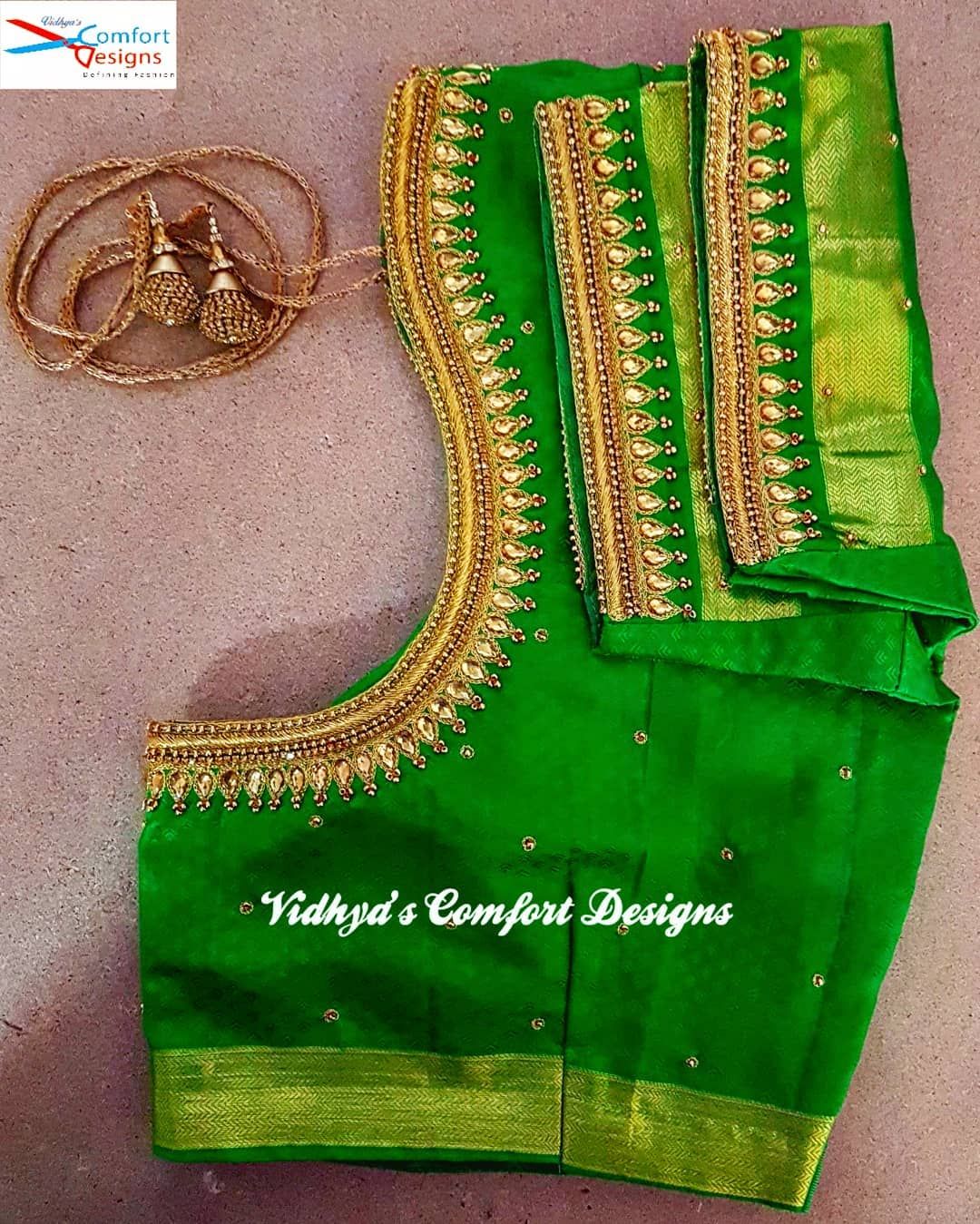 Vidhya’s Comfort Designs on Instagram: “Bridal blouse designs! ? ?Follow @vidhyas_comfort_designs for more designs. Get customized tailoring done for every occasion. Bridal Wear,…”