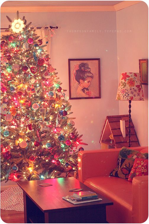 Vintage style Christmas – oh the days of colored lights and tinsel – still so pretty
