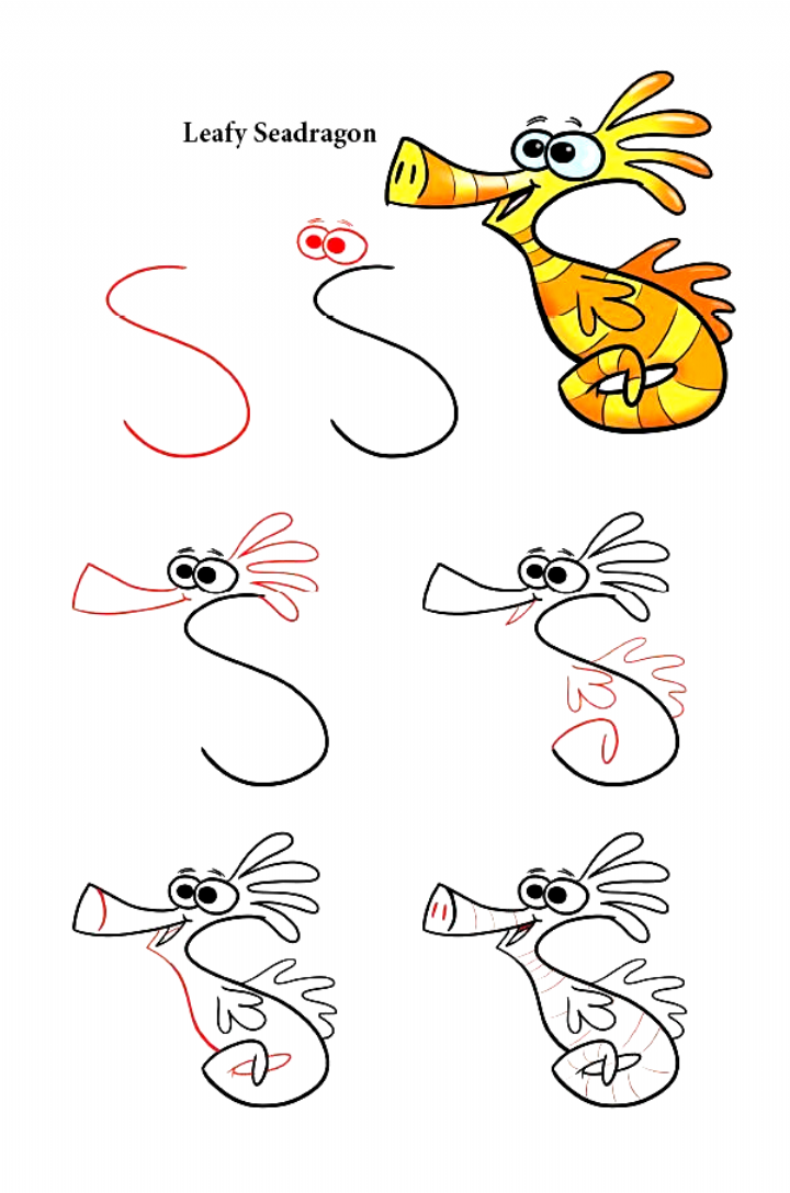 Young Artist Find It Easy To Draw Sea Animals Using Numbers And Letters Letters 16 September 21