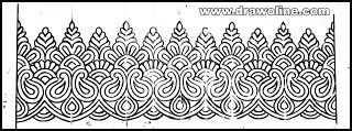 Broder Border Embroidered Hand Embroidery Saree Borders Designs Drawing