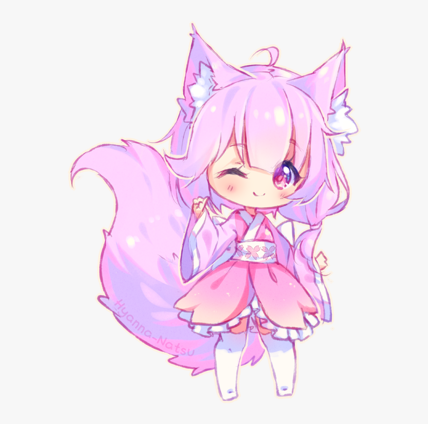 Freetoedit Cute Kawaii Girl Anime Manga Chibi Fox Chibi Girl Drawing Hd Png Download