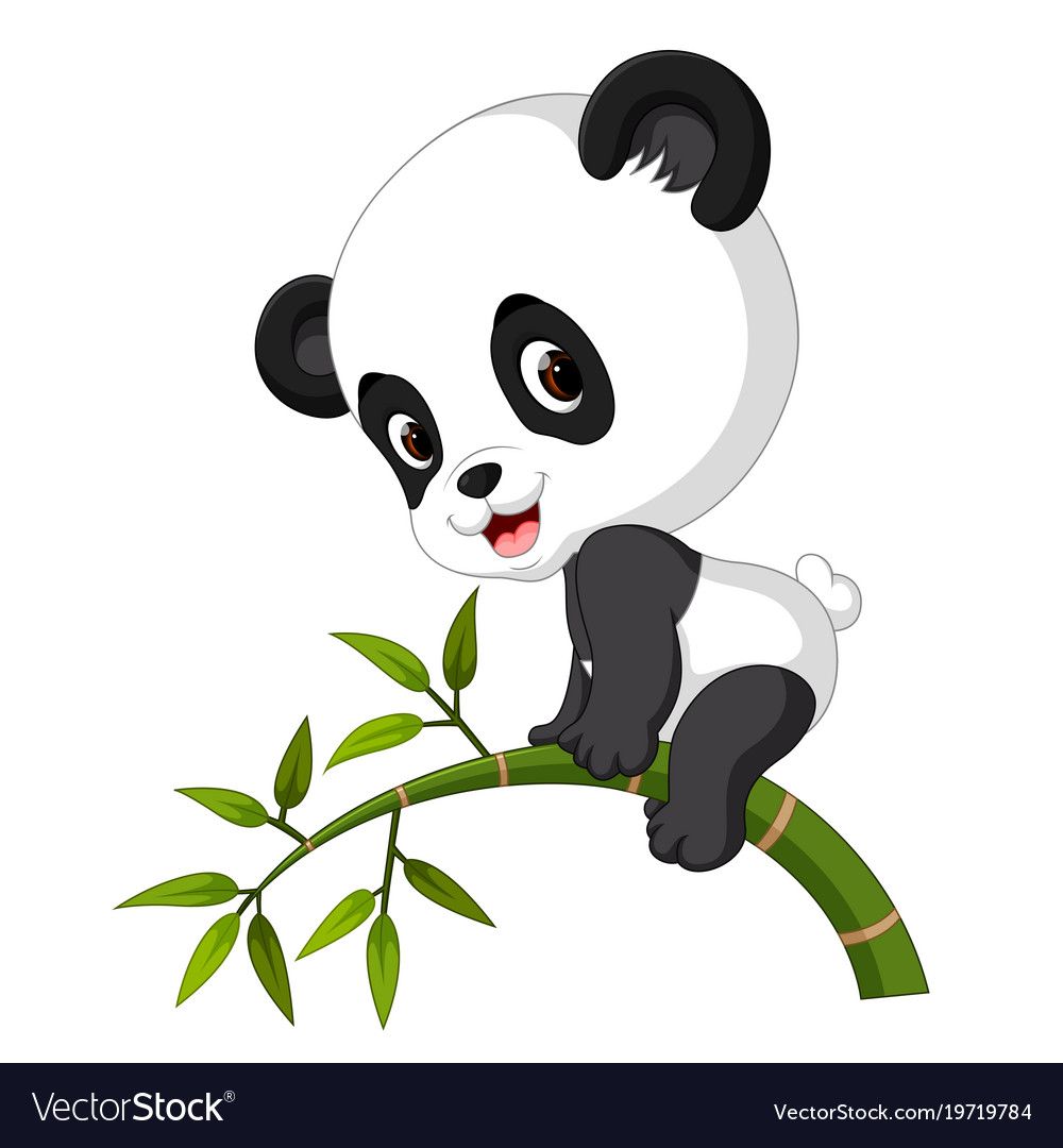 Illustration Of Cute Funny Baby Panda Hanging On The Bamboo. Download A Free Preview Or High Quality Adobe Illustrator Ai, Eps, Pdf And High Resolution Jpeg Versions.