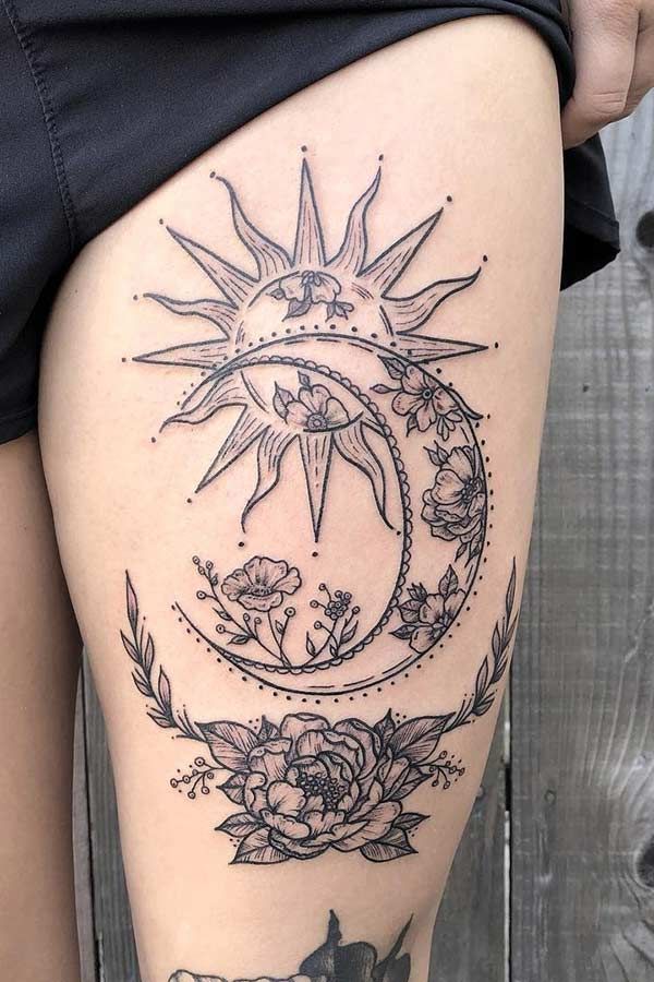 63 Most Beautiful Sun And Moon Tattoo Ideas | Page 2 Of 6 | StayGlam 2023