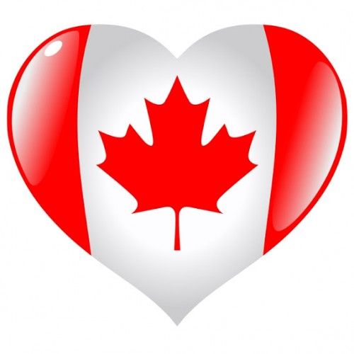 Canada Flag Heart Shaped Temporary Tattoo