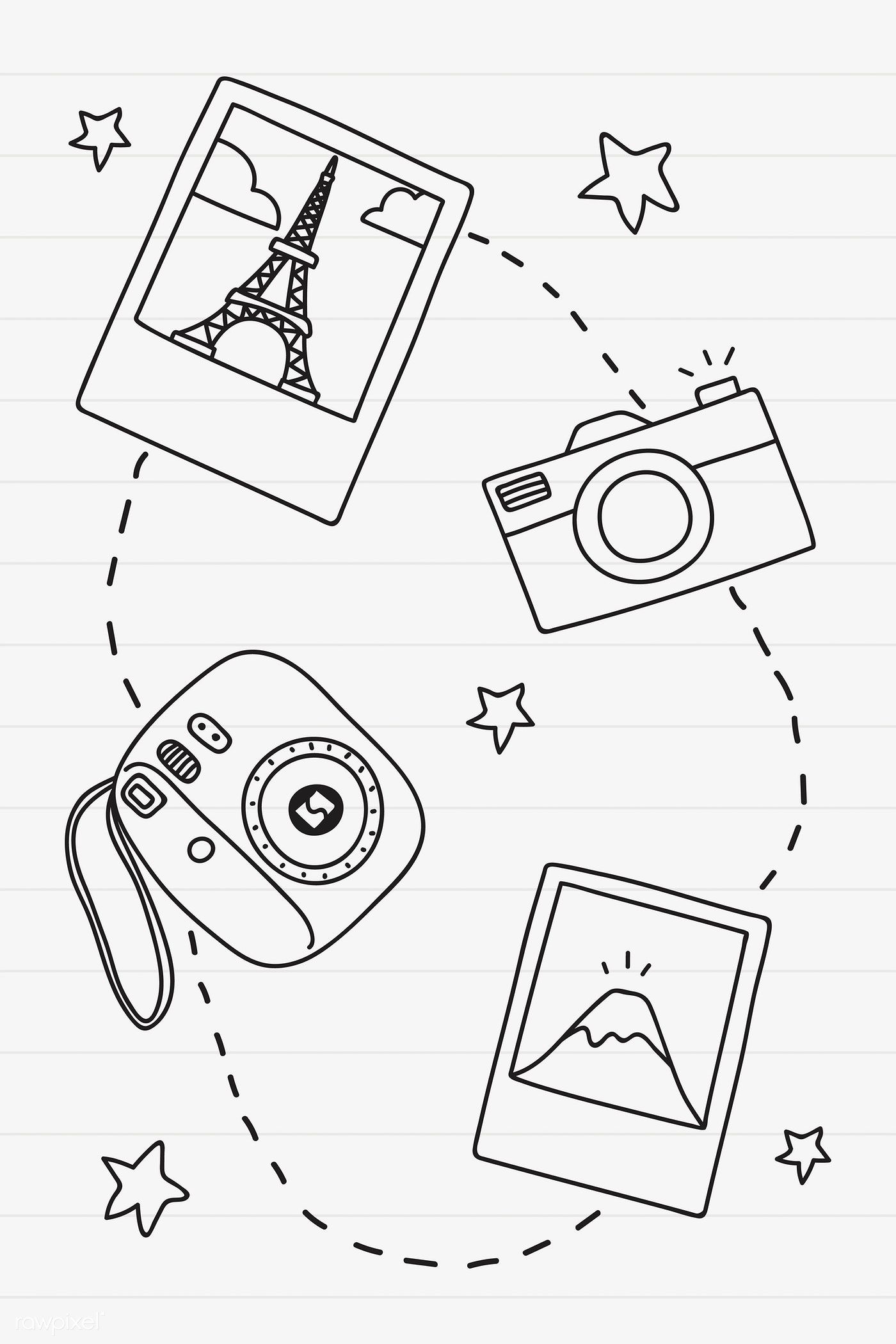 Download premium vector of Hand drawn travel element vector set 936689