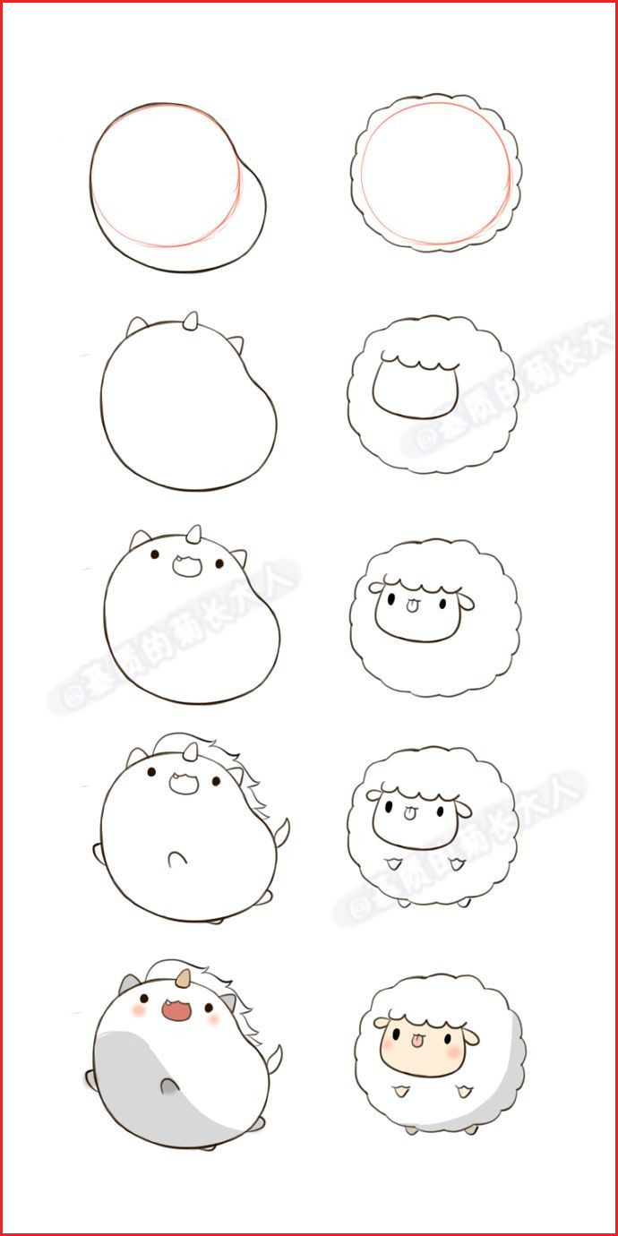 Easy Animal Drawings Step By Step 58627 Image Result For Cute Kawaii Christmas A... - Typical Miracle