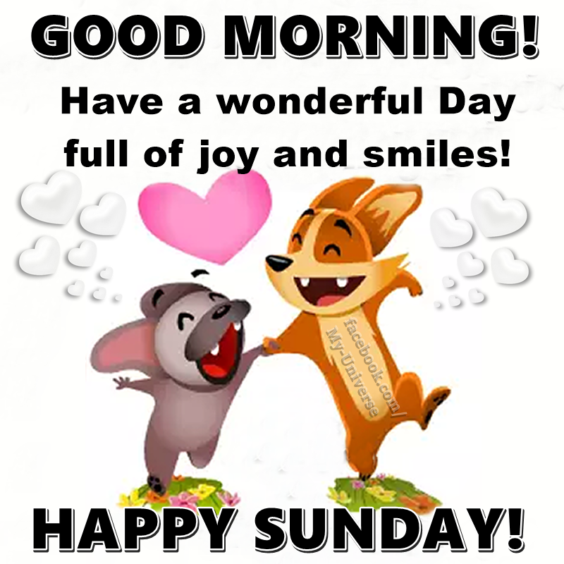Have a wonderful day full of joy and smiles! Happy Sunday! Good Morning!