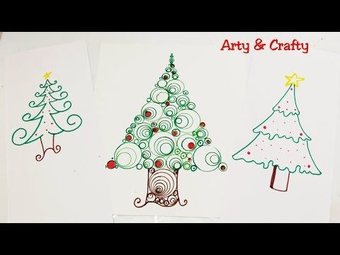 How To Draw 3 Types Of Christmas Tree Easyxmaseasy Christmas
