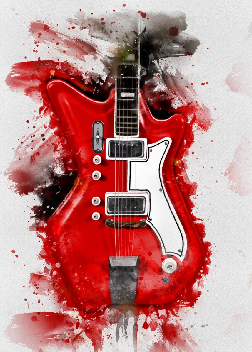 ‘Jack White’s Guitar’ Metal Poster Print – Abraham Szomor | Displate