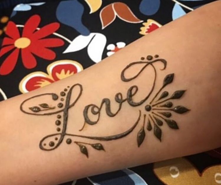 Lettering Love Henna Tattoo 2023