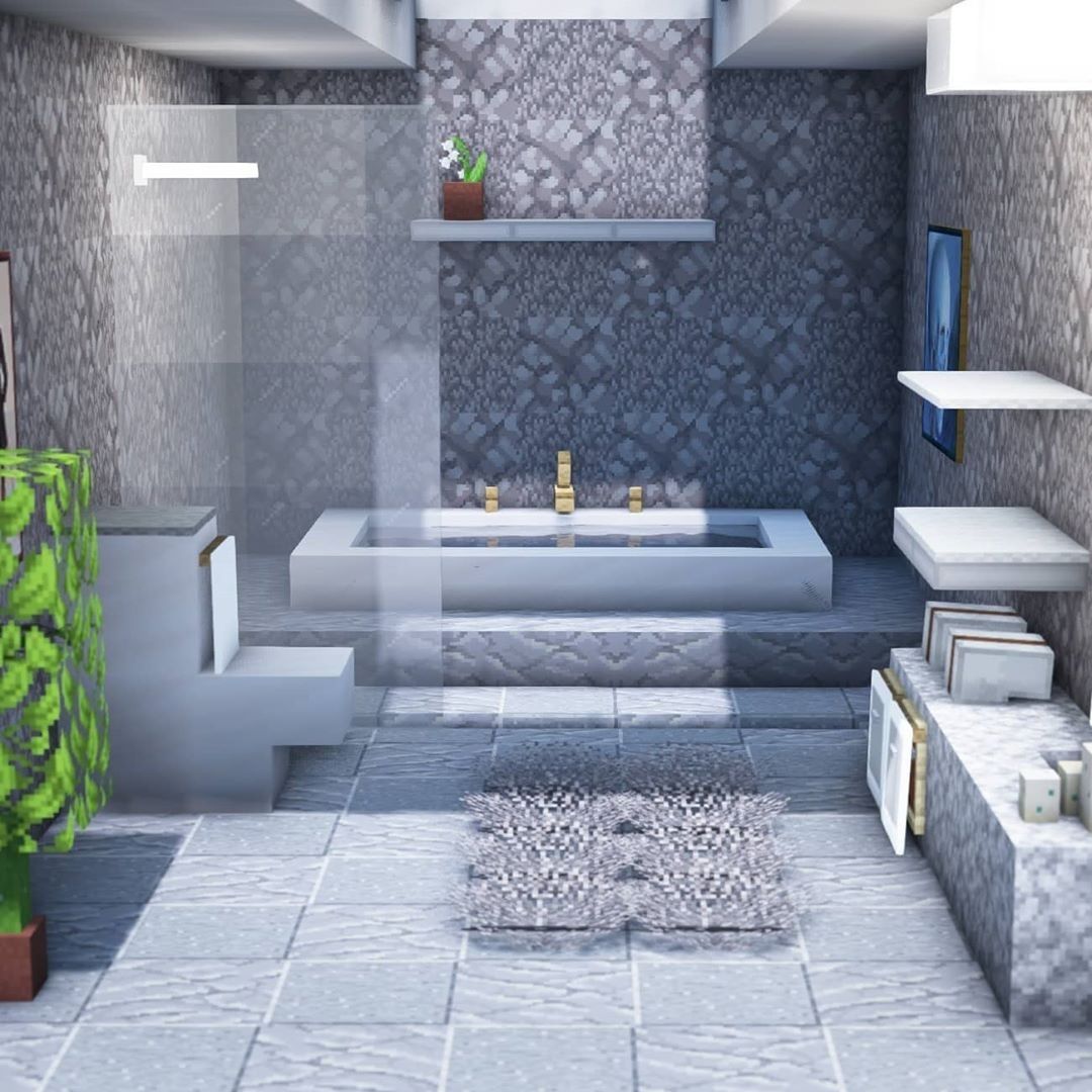 Minecraft Builds & Creations on Instagram: “Minecraft Modern Bathroom Interior! Rate this design 1-10! ?⠀ ——————————————————————⠀ Follow @minecraftbuildcreations⠀ Follow…”