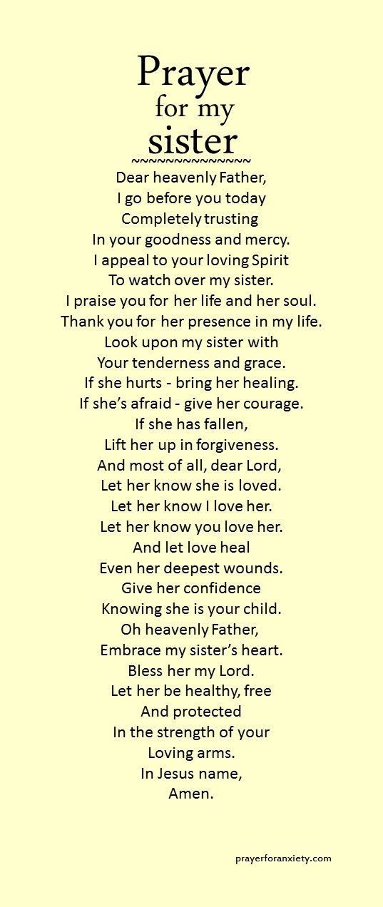 Prayer for my sister