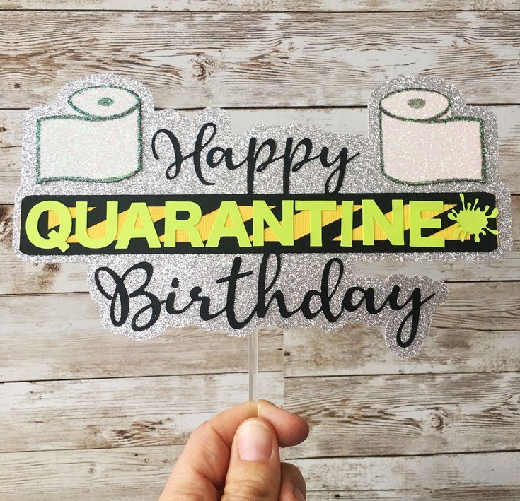 Quarantine Birthday Party Decorations, Quarantine Cake Topper, Quarantine Party, Happy Quarantine Bi