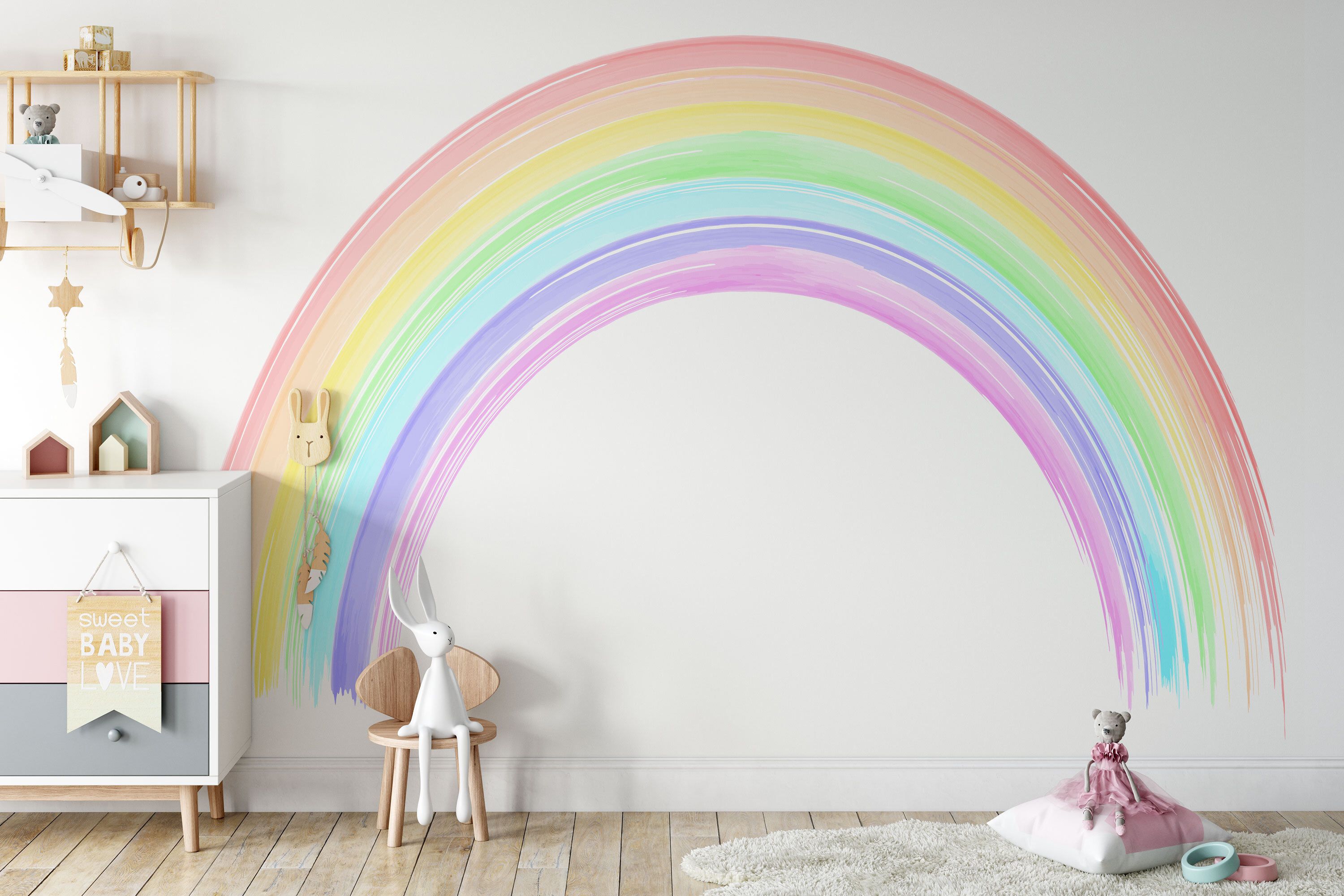 Seven Colours of the Rainbow Wall mural, Colorful Rainbow Wall Mural, Rainbow Wallpaper, Wall décor, Nursery and room décor, Wall art