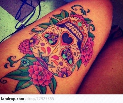 Skull Candy Rose Tattoo
