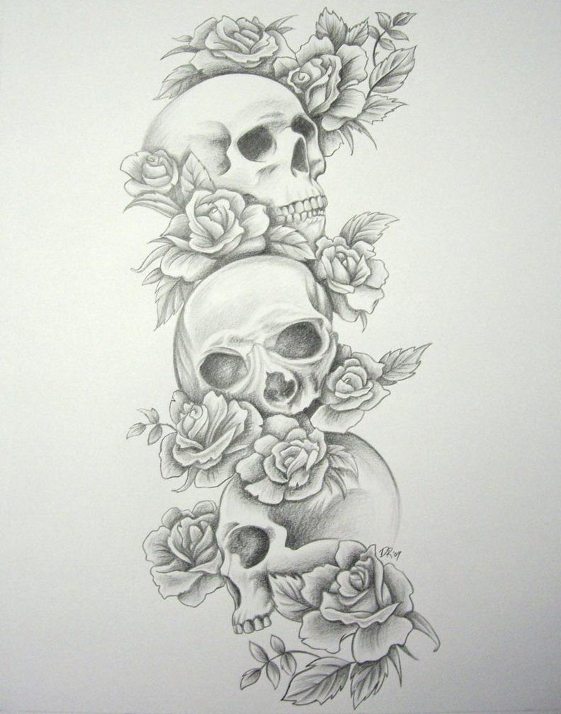 Skull Roses Sleeve By Daniellehope On Deviantart