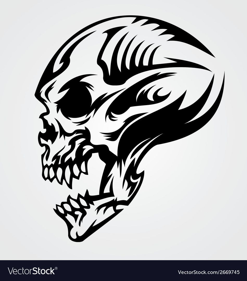 Skull Tattoo Design. Download a Free Preview or High Quality Adobe Illustrator Ai, EPS, PDF and High Resolution JPEG versions.