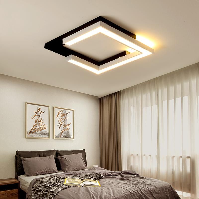 Square Whiteblack Ceiling Lights For Living Bed Room Surface Mounted