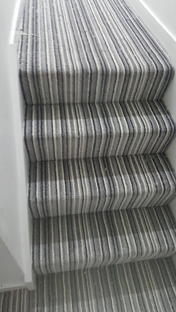 Striped Carpet Supplied Fitted In Wimbledon