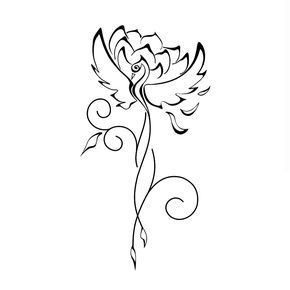 Tattoo of Phoenix and lotus, Rebirth, healing tattoo