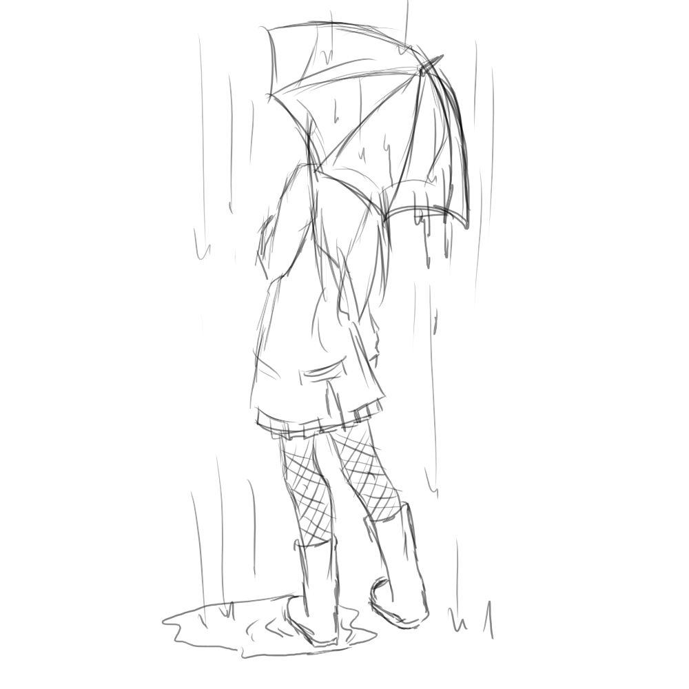 Umbrella girl sketch