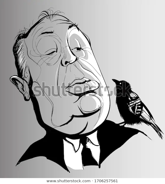 Vector Caricature Alfred Hitchcock Crow Vector Stock Vector (Royalty Free) 1706257561