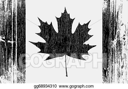 Vector Illustration – Canadian flag on a wood. Stock Clip Art gg68934310