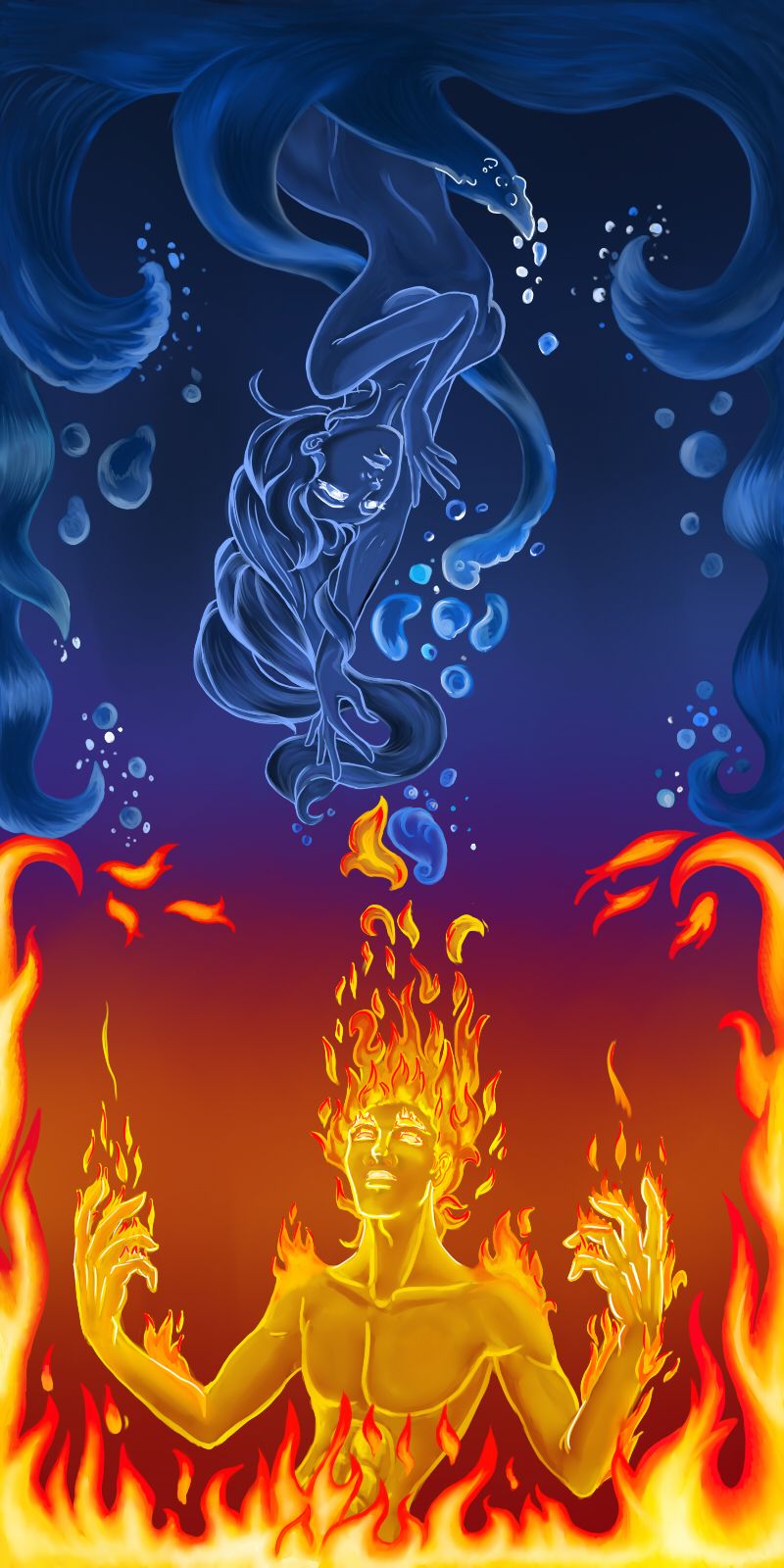 Water And Fire By Red Eye Girl On Deviantart