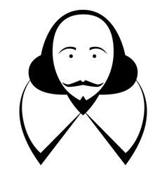 William shakespeare caricature Royalty Free Vector Image