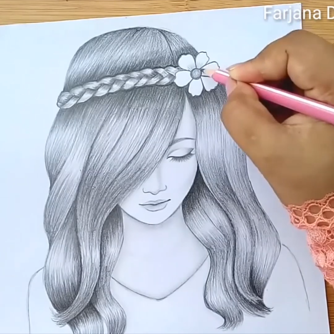 Beautiful Girl Pencil Sketch