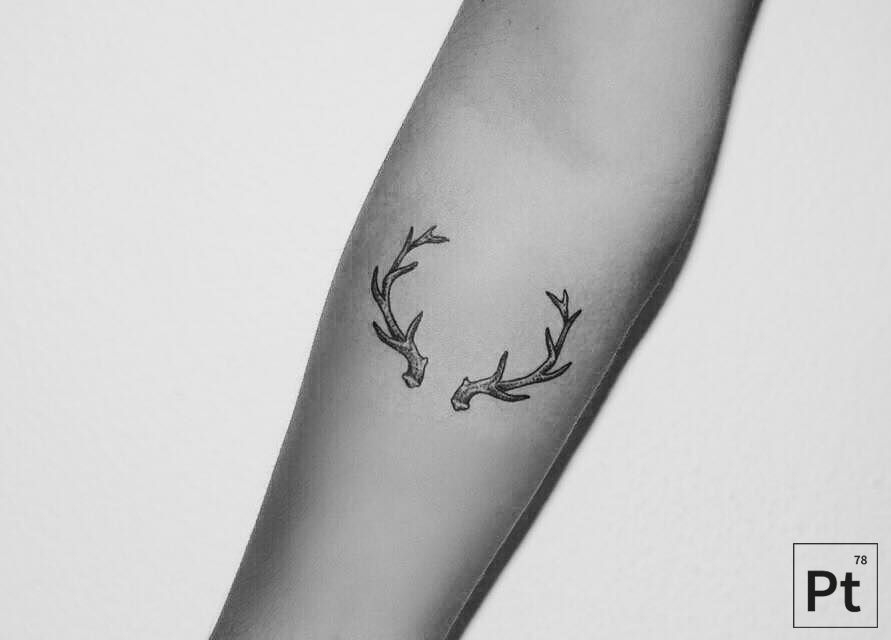 deer antlers tattoo