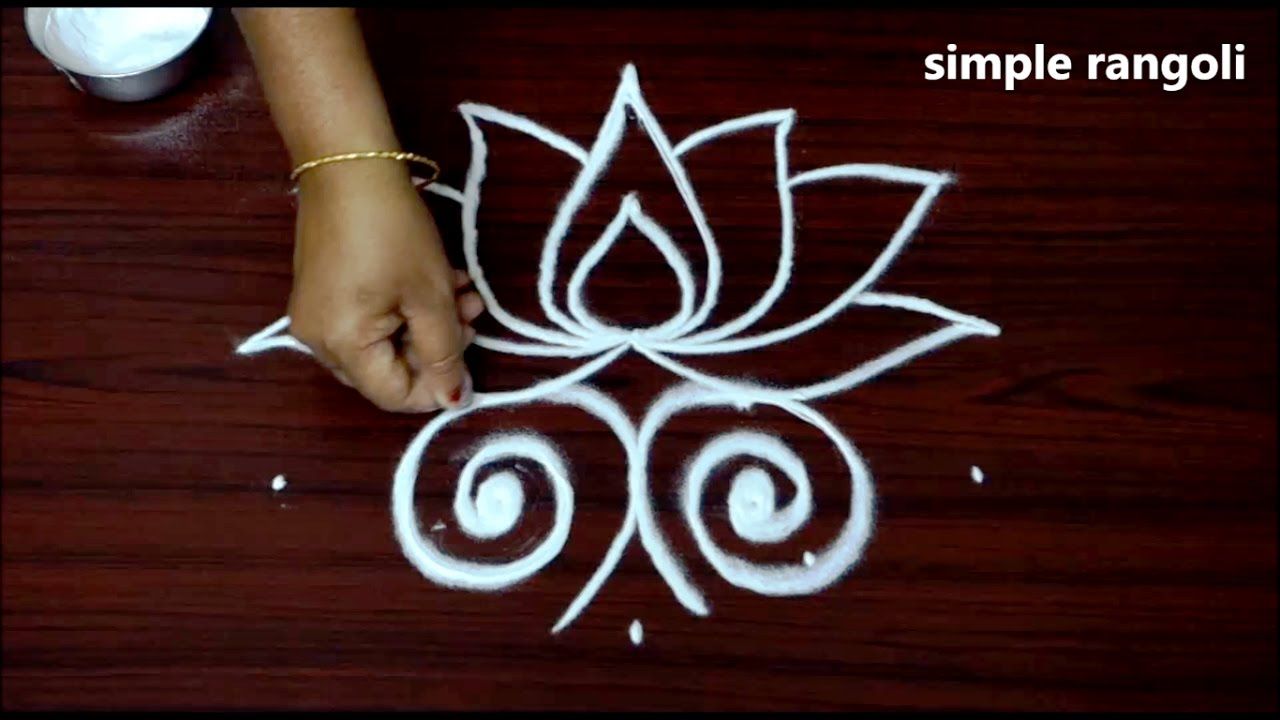 Drishti Rangoli Designs Simple 5X3 Lotus Kolam Designs