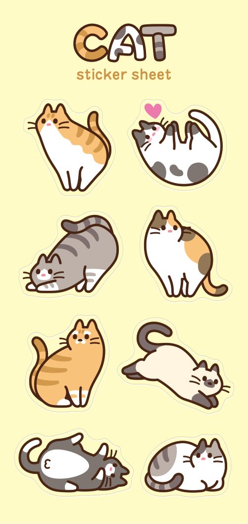 Cat Sticker Sheet）