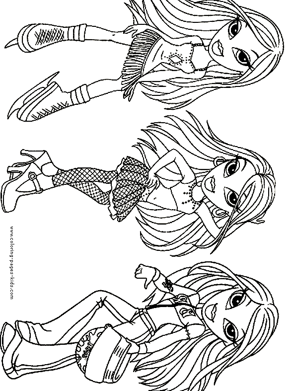 Bratz Color Page - Coloring Pages For Kids - Cartoon Characters Coloring Pages - Printable Coloring Pages - Color Pages - Kids Coloring Pages - Coloring Sheet - Coloring Page - Coloring Book - Kid Color Page - Cartoons Coloring Pages