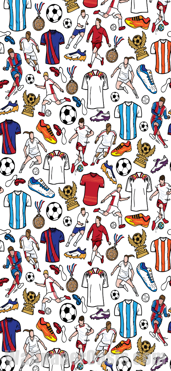 Colorful Soccer Doodle Iphone Wallpaper