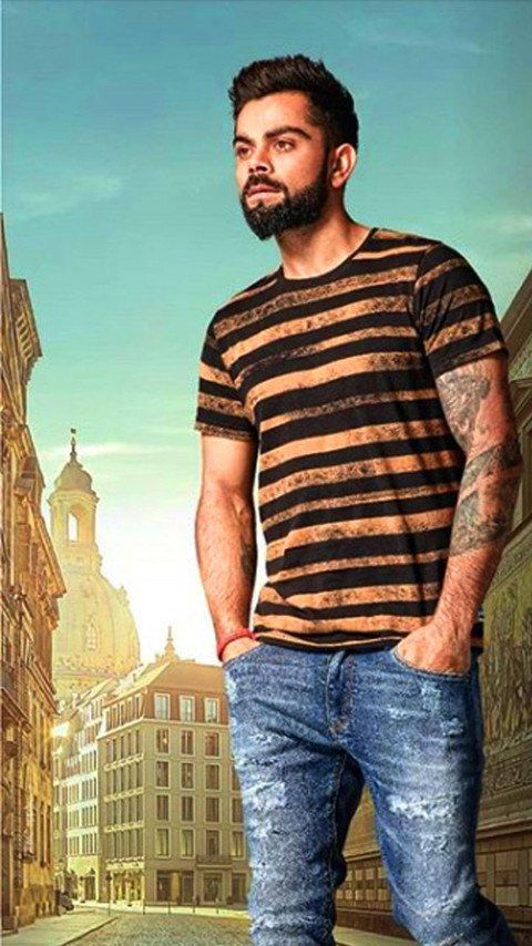 Cool Stylish Virat Kohli in T-Shirt Wallpapers Full HD for Mobile