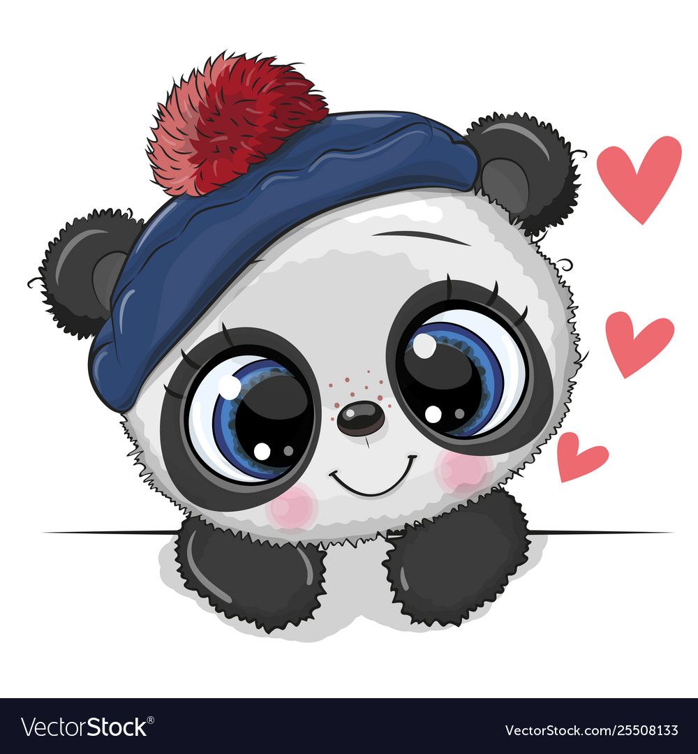 Cute Panda On A White Background Royalty Free Vector Image