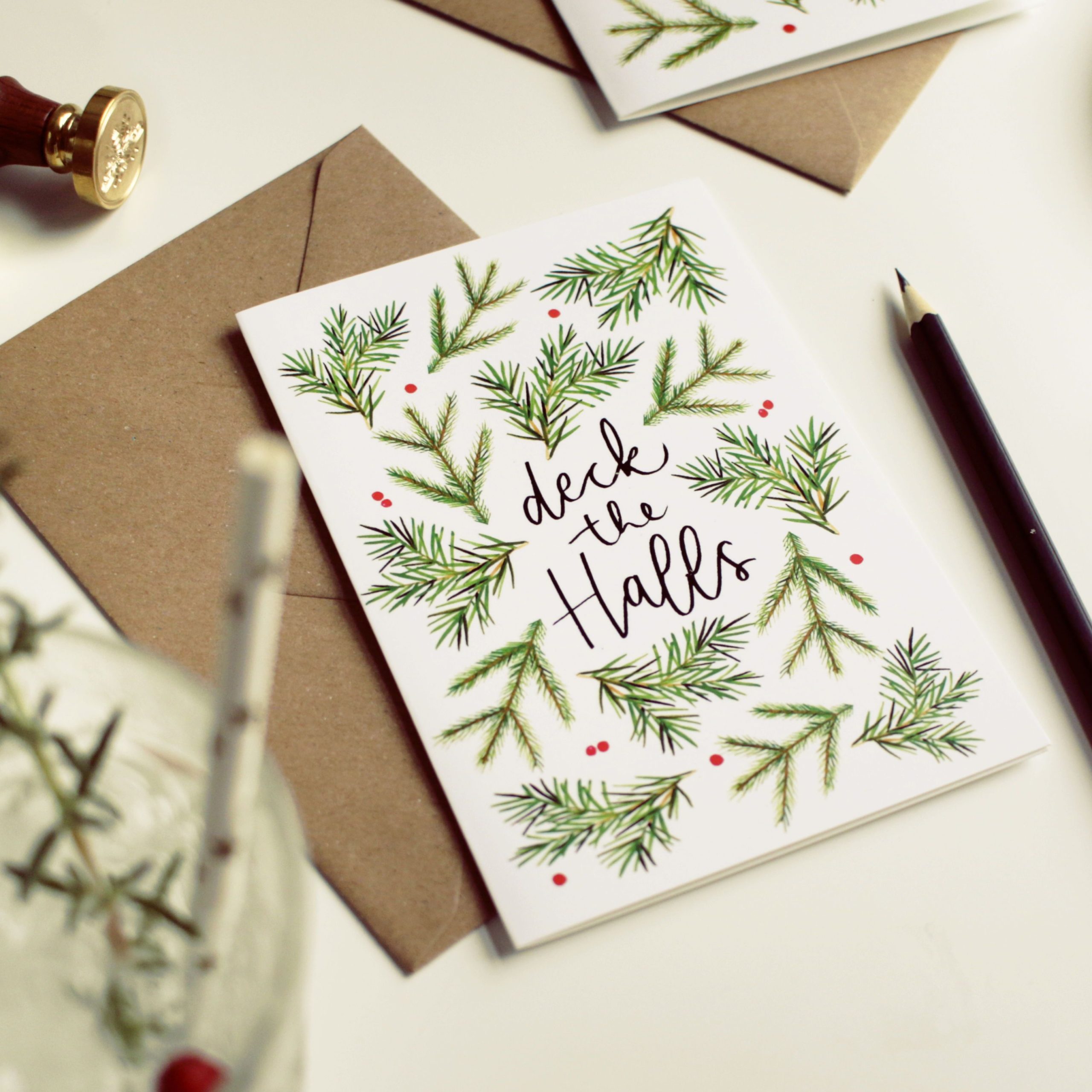Deck The Halls Scandi Christmas Card Scaled