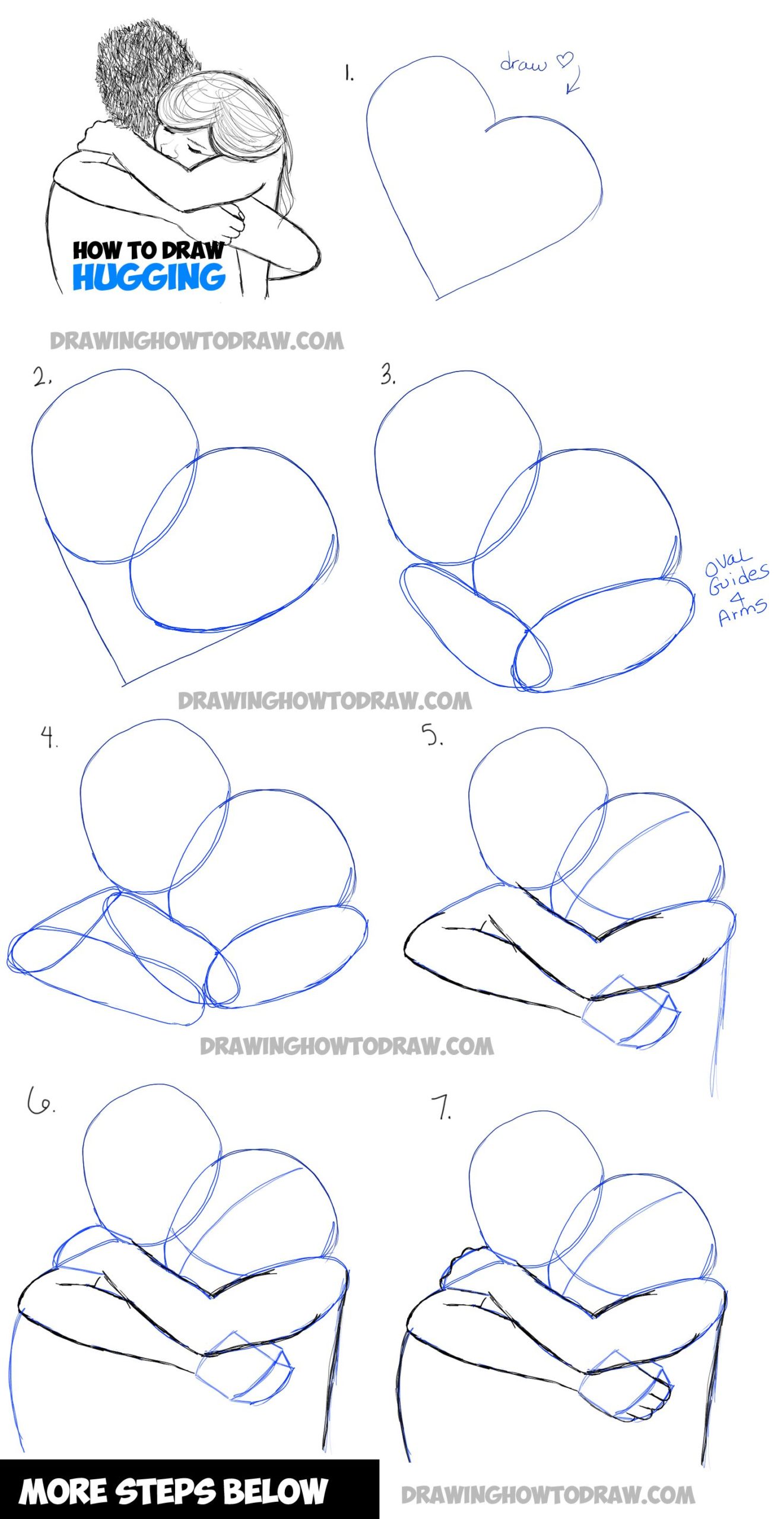 How To Draw Two People Hugging Drawing Hugs Step Scaled