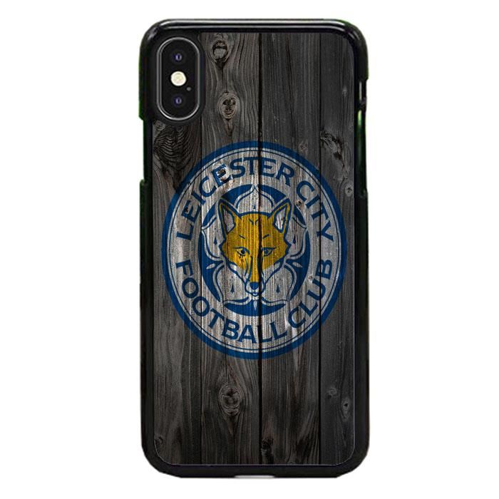 Leicester City Fc Soccer Logo Dark Wood Wallpaper Iphone X Case | Babycase