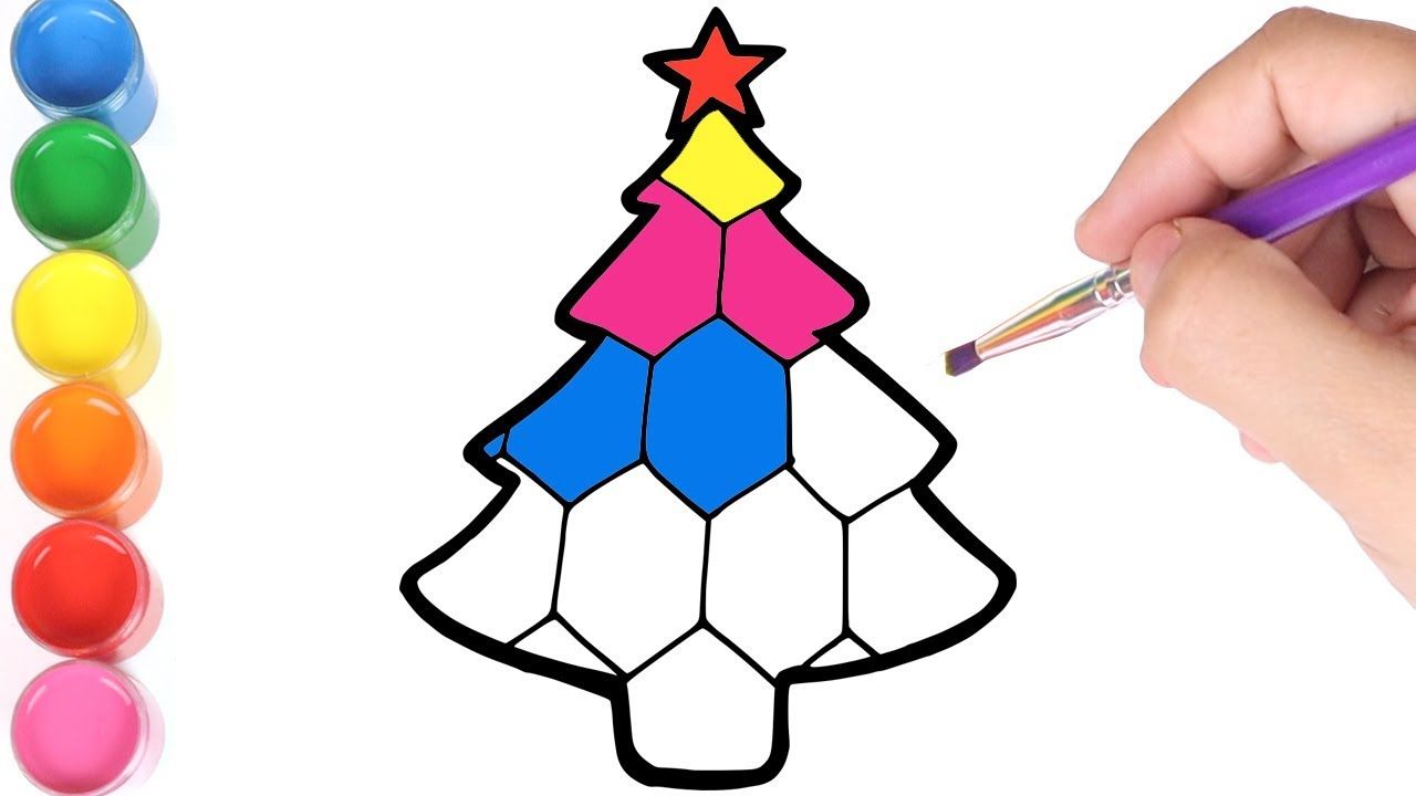Mosaic Christmas Tree Kids Coloring Book Kids Jolly Art