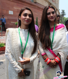 Stars Spotted – — Nusrat Jahan and Mimi Chakraborthy oath as MP in Parliament Picture # 379696