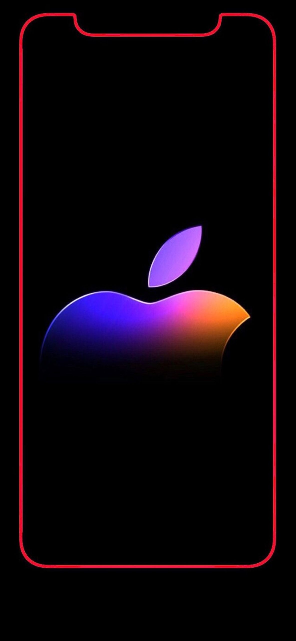 Wallpaper Iphone X - Apple Logo Rainbow 4