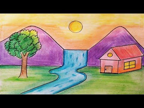 How to draw easy and beautiful nature painting with poster colour __  Pallavi Dra - video Dailymotion