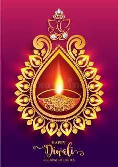 Happy Diwali Festival Card Stock Vector. Illustration Of Ceremony - 126966243