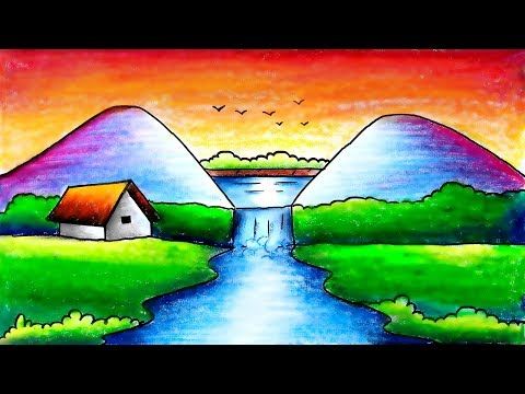 Simple Scenery Drawing for Kids step by step || Easy Scenery Drawing